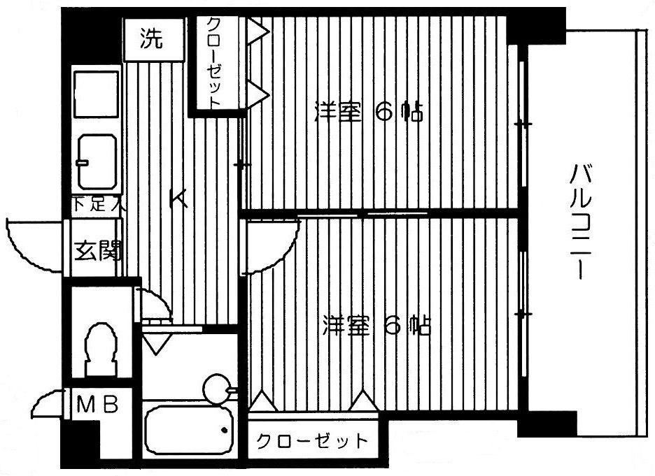 ドリーム六本松(2K/7階)の間取り写真