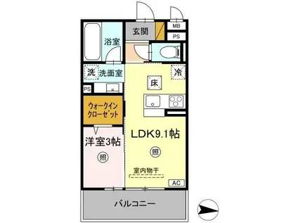 C&AーI(1LDK/1階)の間取り写真