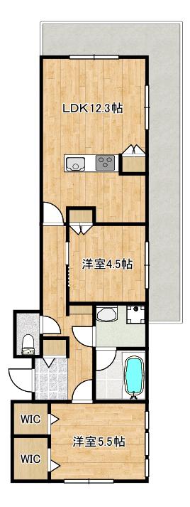 LA MAISON 千年(2LDK/4階)の間取り写真