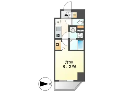 ディアレイシャス東別院III(1K/6階)の間取り写真