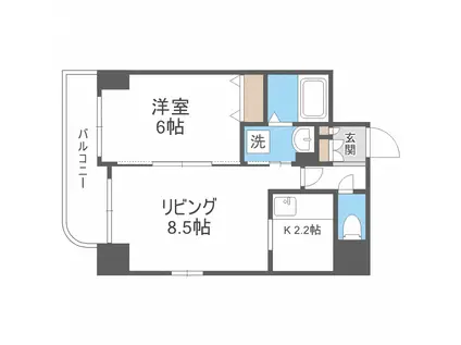 ティアラN6(1LDK/10階)の間取り写真