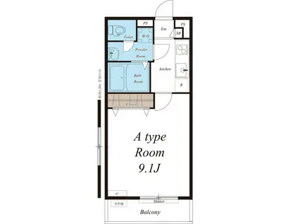 リブリ・デエム(1K/1階)の間取り写真