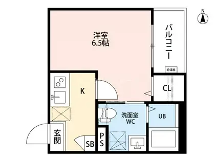 CRASTINE弥生町B棟(1K/1階)の間取り写真