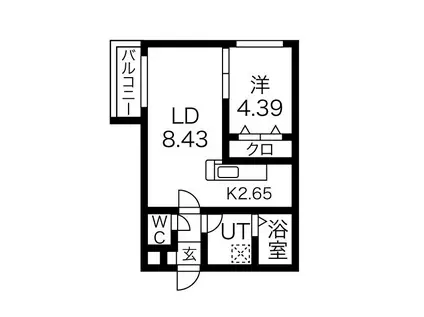 PLACIDE(1LDK/2階)の間取り写真