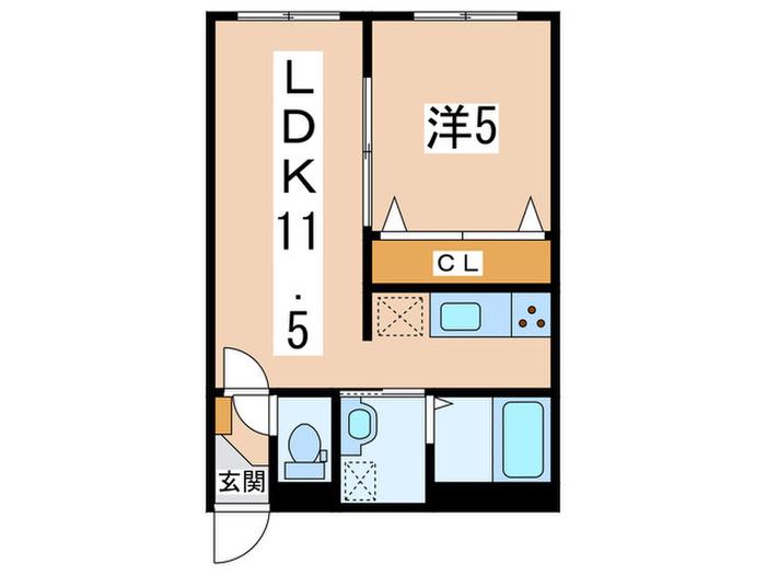 イーシティ山鼻(1LDK/4階)の間取り写真
