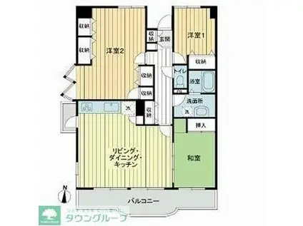 チェリーガーデン2号棟(3LDK/4階)の間取り写真