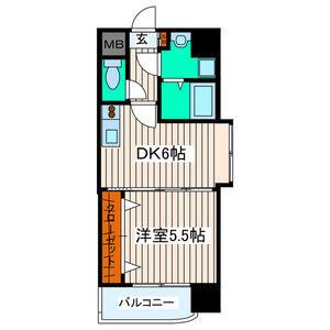 榴岡レジデンス壱番館(1DK/8階)の間取り写真