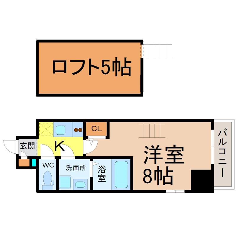 エステムコート名古屋・栄デュアルレジェンド(1K/4階)の間取り写真