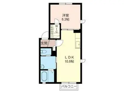 ヴァンソレイユ(1LDK/2階)の間取り写真