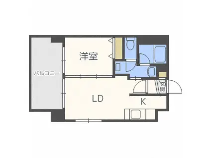 シュターディオン南9条(1LDK/4階)の間取り写真