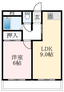 パリーサーハウス(1LDK/3階)の間取り写真