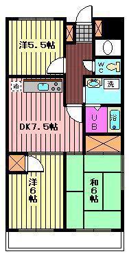 サイドプラザ(3DK/2階)の間取り写真