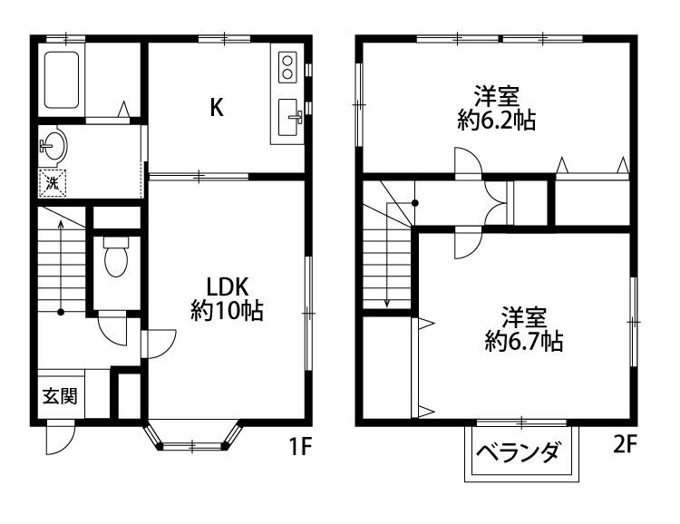 コンフォートII(2LDK/1階)の間取り写真