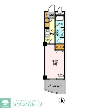 GOTOII(1K/7階)の間取り写真