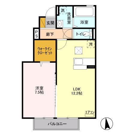 スパローハウス参番舘 A(1LDK/1階)の間取り写真