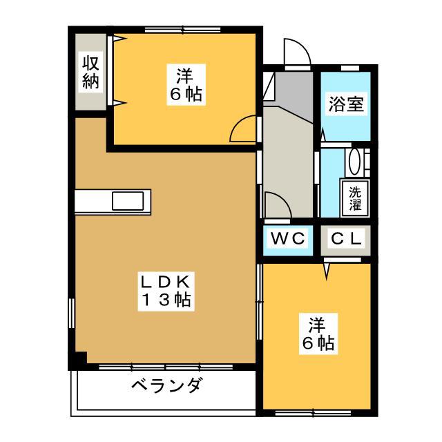 アルテール・カーサ(2LDK/3階)の間取り写真