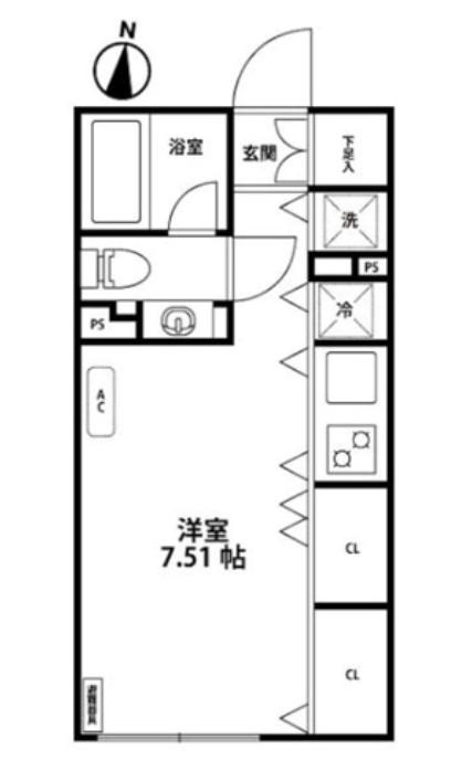GC目白(ワンルーム/4階)の間取り写真