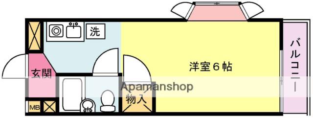 キープハウス(ワンルーム/3階)の間取り写真