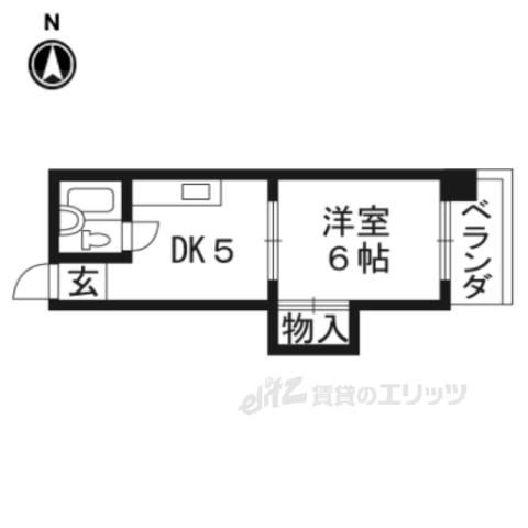美光レジデンス(1DK/5階)の間取り写真