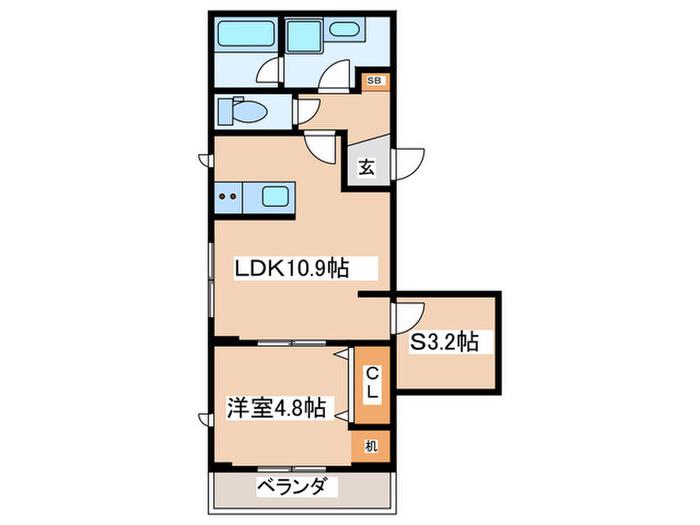 グレイスカーサ(1SLDK/2階)の間取り写真