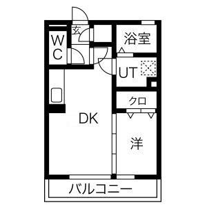 ハレアカラ (1DK/3階)の間取り写真
