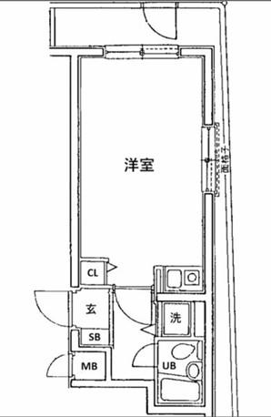 メインステージ新宿(ワンルーム/1階)の間取り写真