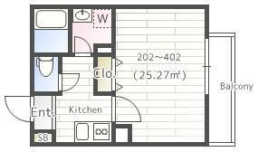 THE CLASS LUXURY RESIDENCE(1K/2階)の間取り写真