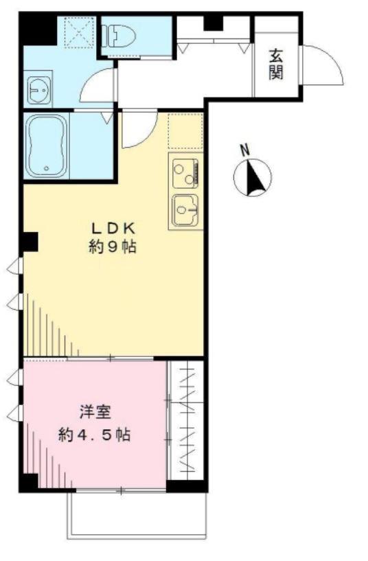 レーヴKJ(1LDK/2階)の間取り写真