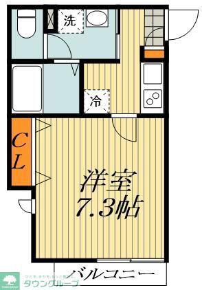 CHIGUSA(1K/3階)の間取り写真