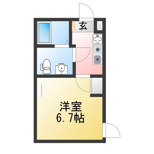 FORTWARABI(1K/1階)の間取り写真