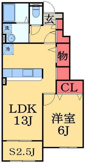 ラパンⅠ(1LDK/1階)の間取り写真