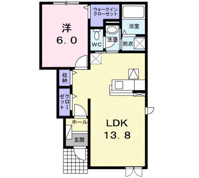 ザウバー・K3(1LDK/1階)の間取り写真