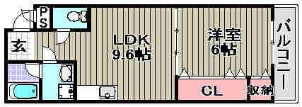 コリーヌ池上(1LDK/1階)の間取り写真