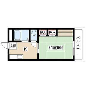 Sハイツ(1K/4階)の間取り写真