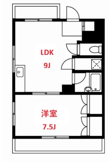 マツイチサンパレス第6(1LDK/4階)の間取り写真