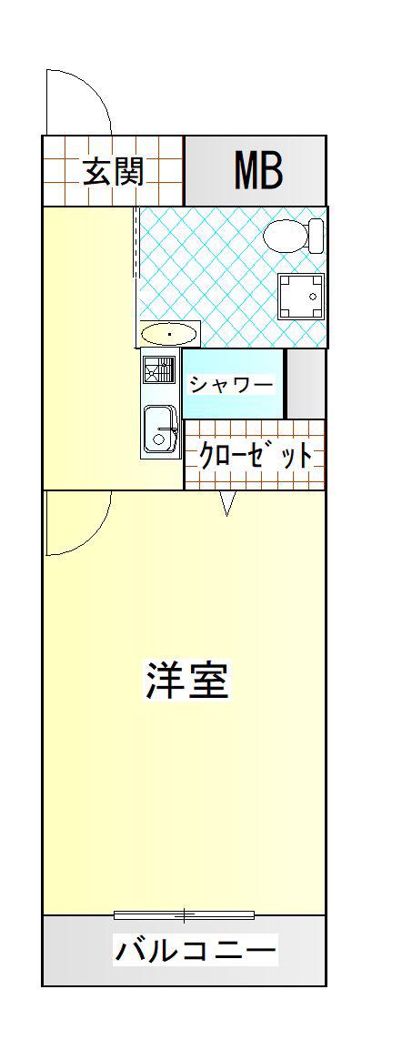 エトス大名(1K/2階)の間取り写真