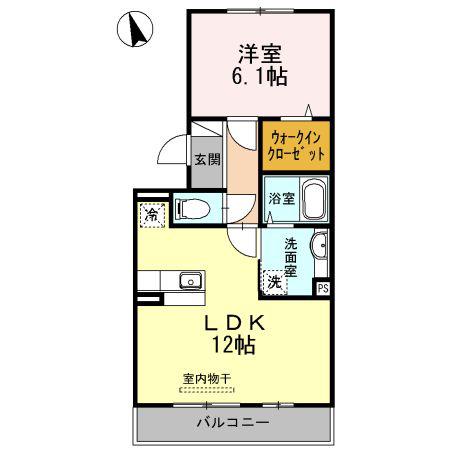 サンヒルズ伏石(1LDK/1階)の間取り写真