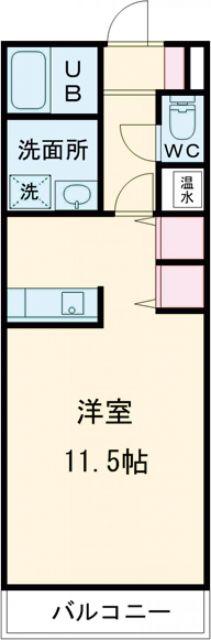メゾンクリナム多良木(ワンルーム/1階)の間取り写真