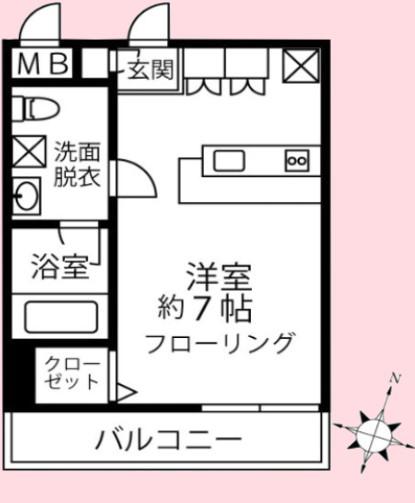 CROOMS(ワンルーム/1階)の間取り写真