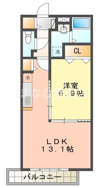 ベルコリーヌ(1LDK/1階)の間取り写真