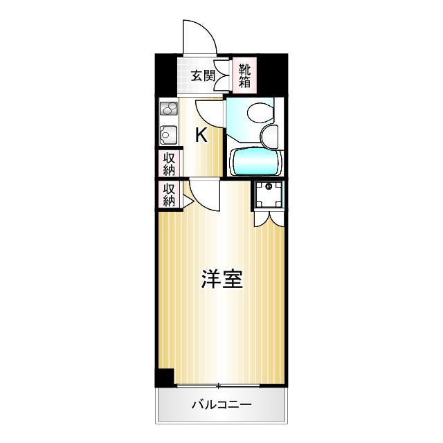 グローリア初穂桜台Ⅱ(1K/4階)の間取り写真