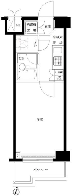 ルーブル森下弐番館(1K/2階)の間取り写真