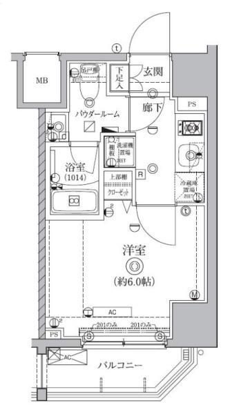クオリタス南大井(1K/10階)の間取り写真