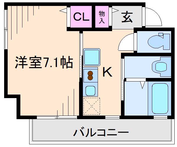 ラ・ヴァール綱島台(1K/2階)の間取り写真