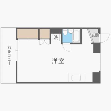 第二地録ビル(ワンルーム/5階)の間取り写真