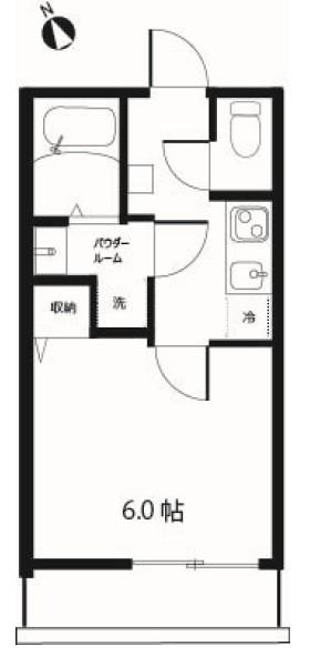 PREMIER NISHI-FUNABASHI(1K/1階)の間取り写真