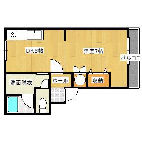 グランコート登別(1DK/1階)の間取り写真