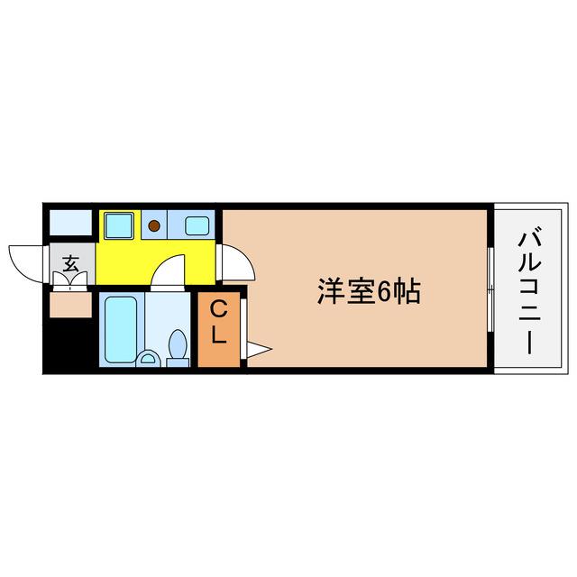 エスリード梅田西(1K/2階)の間取り写真