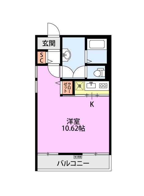 クレアーレ浜浦(ワンルーム/3階)の間取り写真