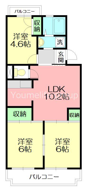 センチュリーハウスII(3LDK/3階)の間取り写真